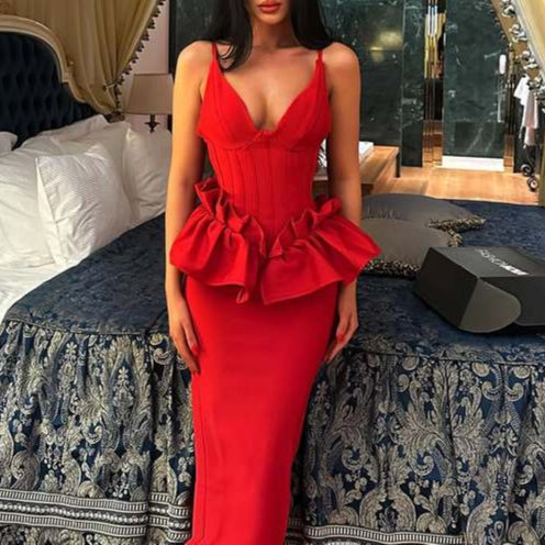 chinese dress ladies Kinsley Corset Bandage Maxi Dress