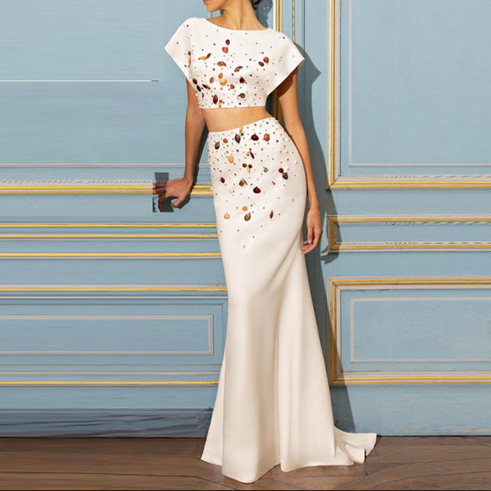 Zina Sleeveless Diamond Fishtail And Maxi Skirt