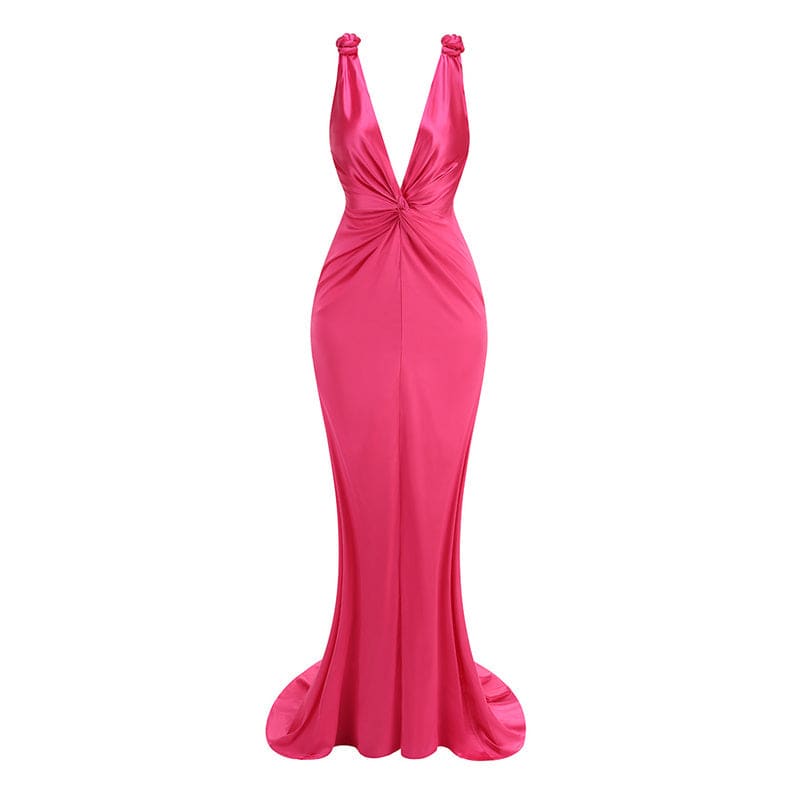 Beatrice Pink V-Neck Maxi Dress - Hot fashionista Beatrice Pink V-Neck Maxi Dress - Hot fashionista