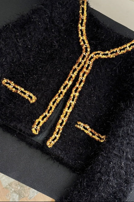 Helena Gold Details Cropped Jacket - Hot fashionista