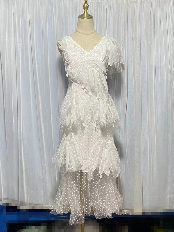 Rhea See-Through Tiered Ruffled Dress - Hot fashionista
