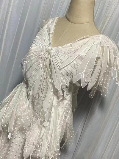 Rhea See-Through Tiered Ruffled Dress - Hot fashionista