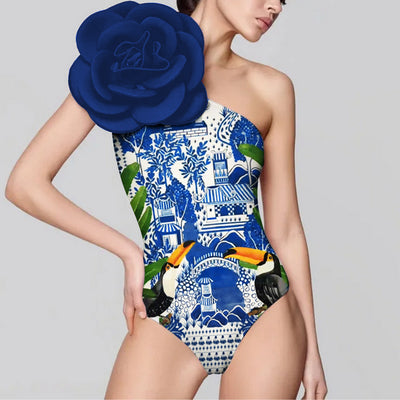 Kitty 3D Flower One Piece Swimsuit & Skirt Set - Hot fashionista