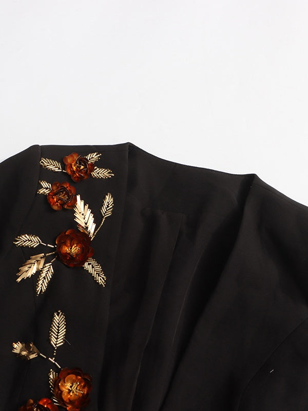 Madison Beaded Blossom Deep-U Blazer - Hot fashionista