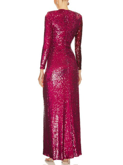 Patsy Sequined Gown High Slit Maxi Dress - Hot fashionista