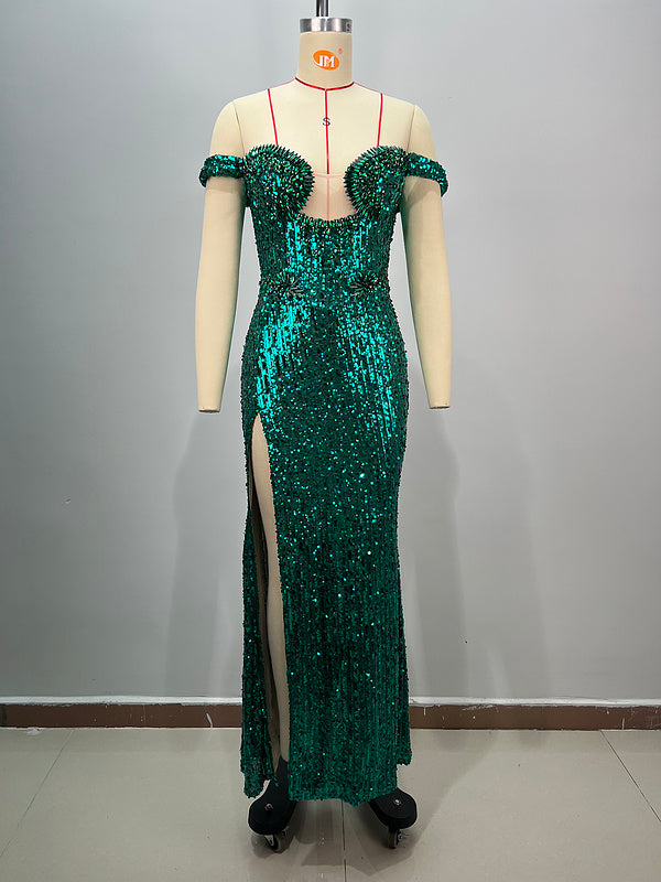 sequin bustier maxi dress SEQUIN BUSTIER FLORAL APPLIQU MAXI DRESS WITH IN LIGHT BLUE | CULT MIA