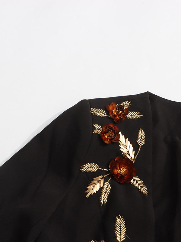 Madison Beaded Blossom Deep-U Blazer - Hot fashionista