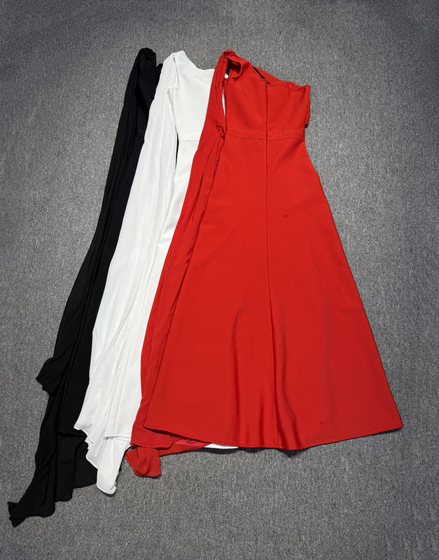 One-Shoulder Embellished Evening bandage Gown with Slit Elegant Formal Maxi Dress - Hot fashionista