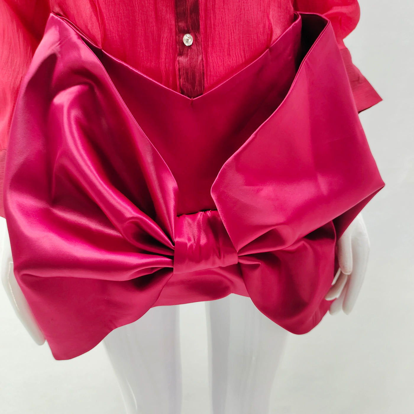 Margie Asymmetric Ribbon Detail Button Up Dress - Hot fashionista