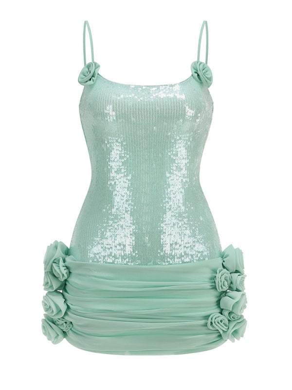 Ariana Sequin Ruched Mini Dress