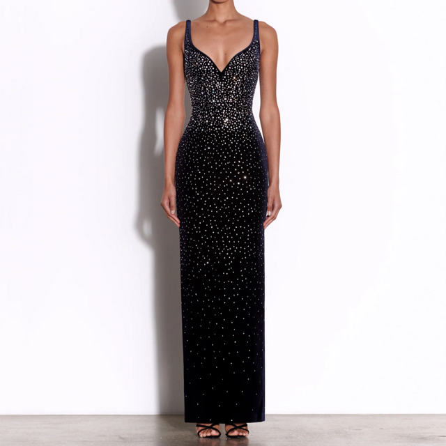 Aella Crystal-Embellished Velvet Maxi Dress - Hot fashionista