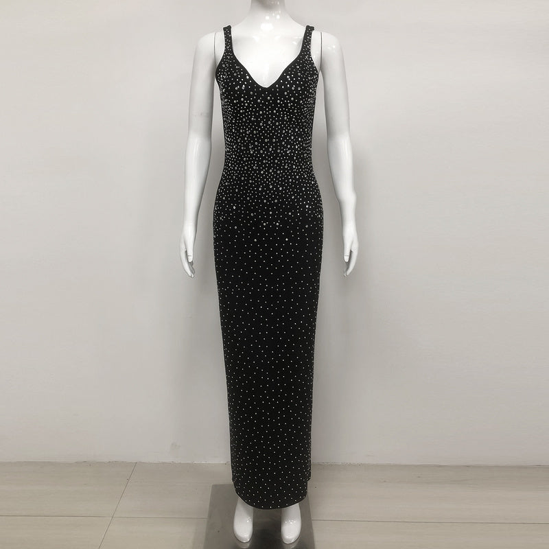 Aella Crystal-Embellished Velvet Maxi Dress - Hot fashionista