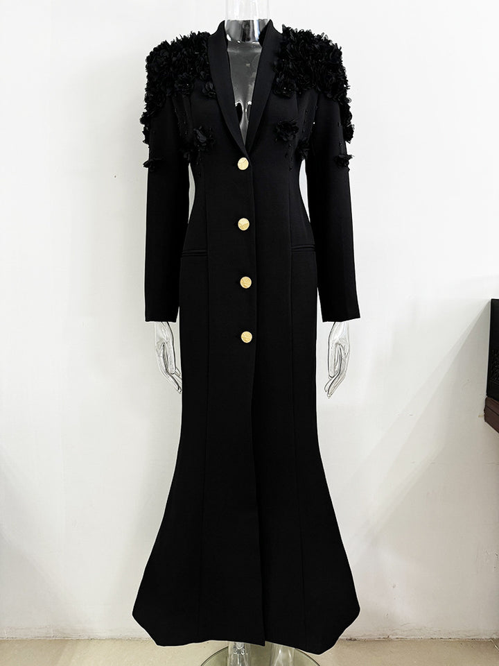 Alani Structured Notch Lapel Poly Dress - Hot fashionista