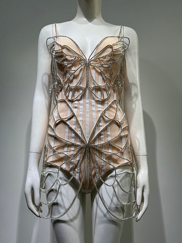 Alessandra Sleeveless Strappy Butterfly Details Mini Dresss - Hot fashionista