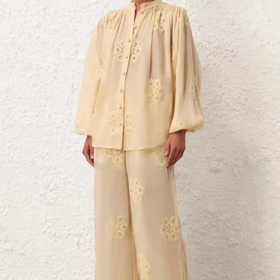 Hot Fashionista Arizona Long Sleeve Embroidered Top & Pants Set