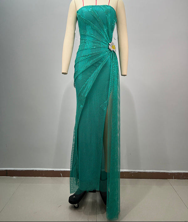 Aurelia Off Shoulder Sequin Slit Maxi Dress - Hot fashionista