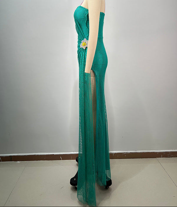 Aurelia Off Shoulder Sequin Slit Maxi Dress - Hot fashionista