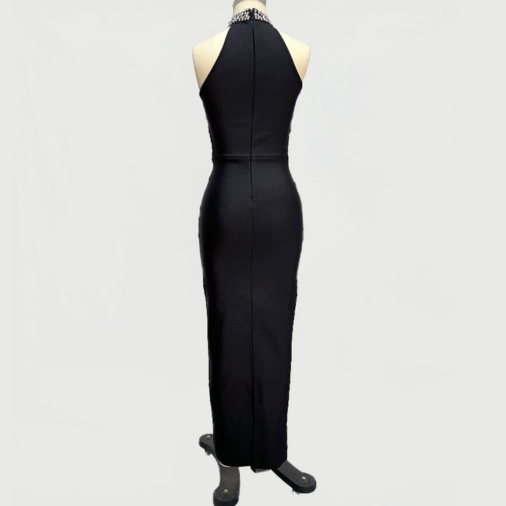 Aven Halter Crystal Flowers Maxi Dress - Hot fashionista