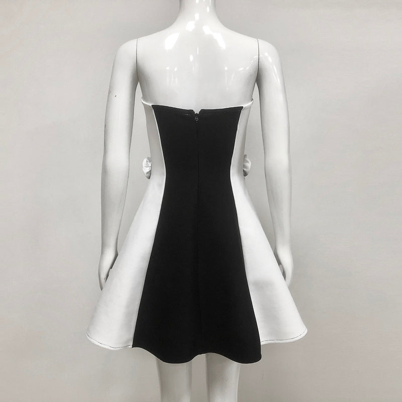 Azura Strapless Floral Detail A Line Dress - Hot fashionista