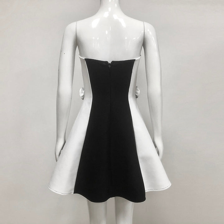 Azura Strapless Floral Detail A Line Dress - Hot fashionista