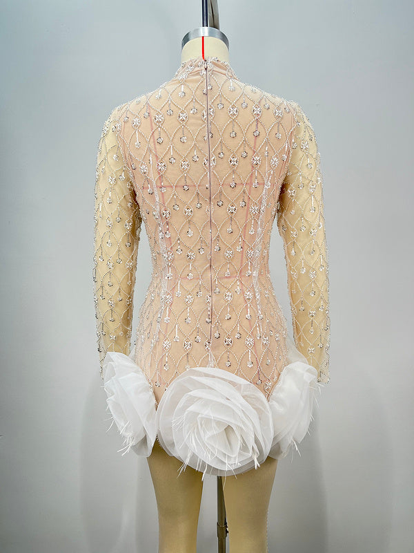 Bexley Hand-Beaded High Neck Mini Dress - Hot fashionista