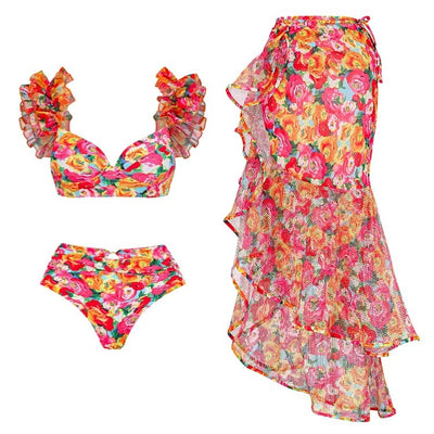 Hot Fashionista Brandy Ruffle Floral Skirt Set