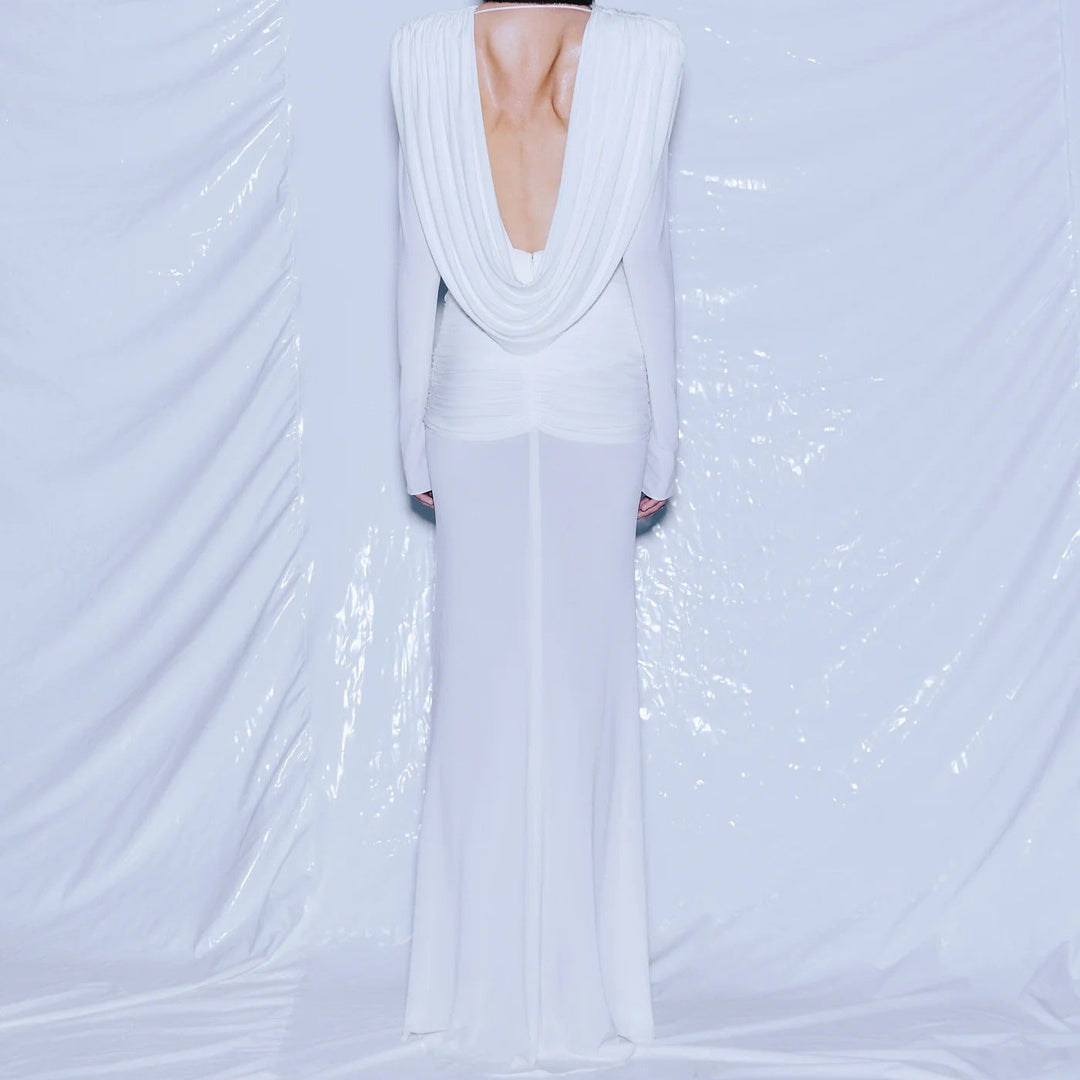 Brielle Cowl Neck Ruched Maxi Dress - Hot fashionista