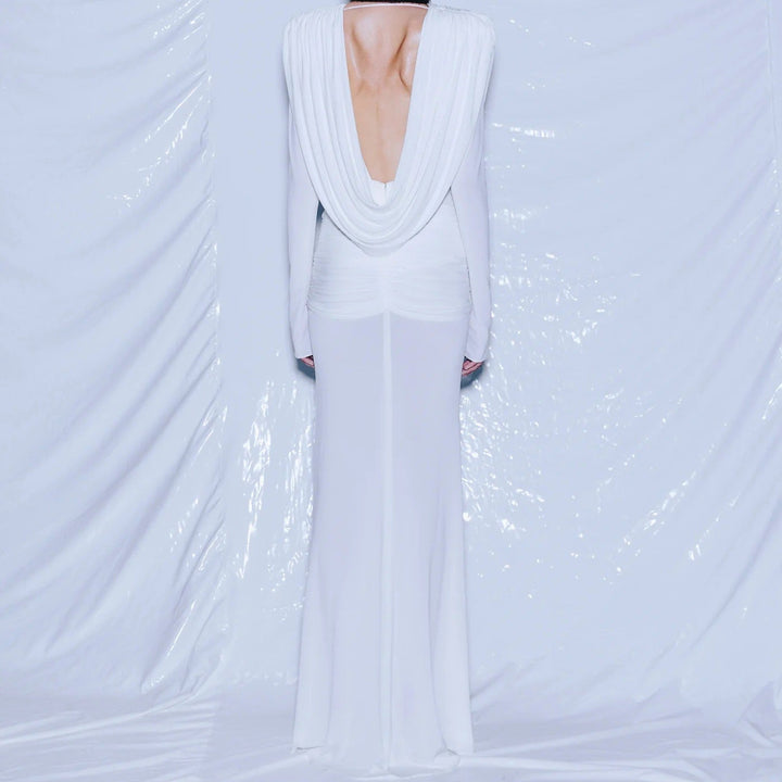 Brielle Cowl Neck Ruched Maxi Dress - Hot fashionista