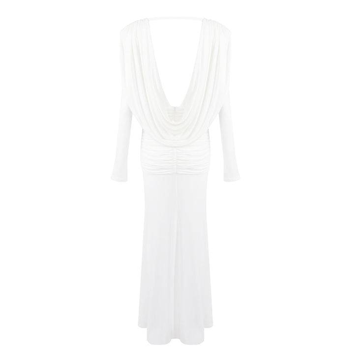 Brielle Cowl Neck Ruched Maxi Dress - Hot fashionista