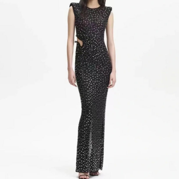 Calla Beaded Square Rhinestone Dress - Hot fashionista