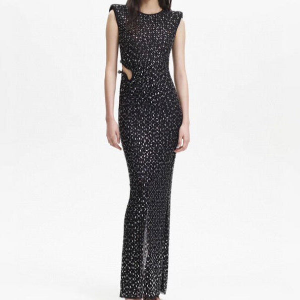 Calla Beaded Square Rhinestone Dress - Hot fashionista