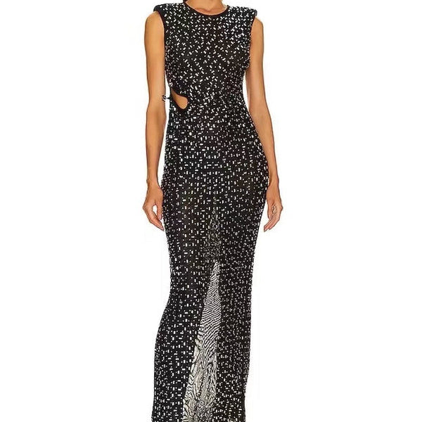 Calla Beaded Square Rhinestone Dress - Hot fashionista