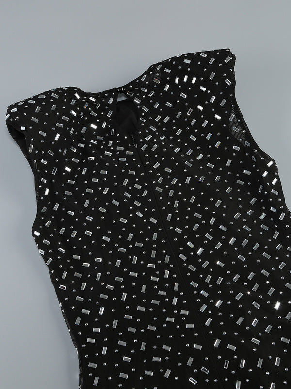 Calla Beaded Square Rhinestone Dress - Hot fashionista