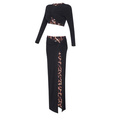 Carla Long Sleeve Top & Side Slit Long Skirt Set - Hot fashionista