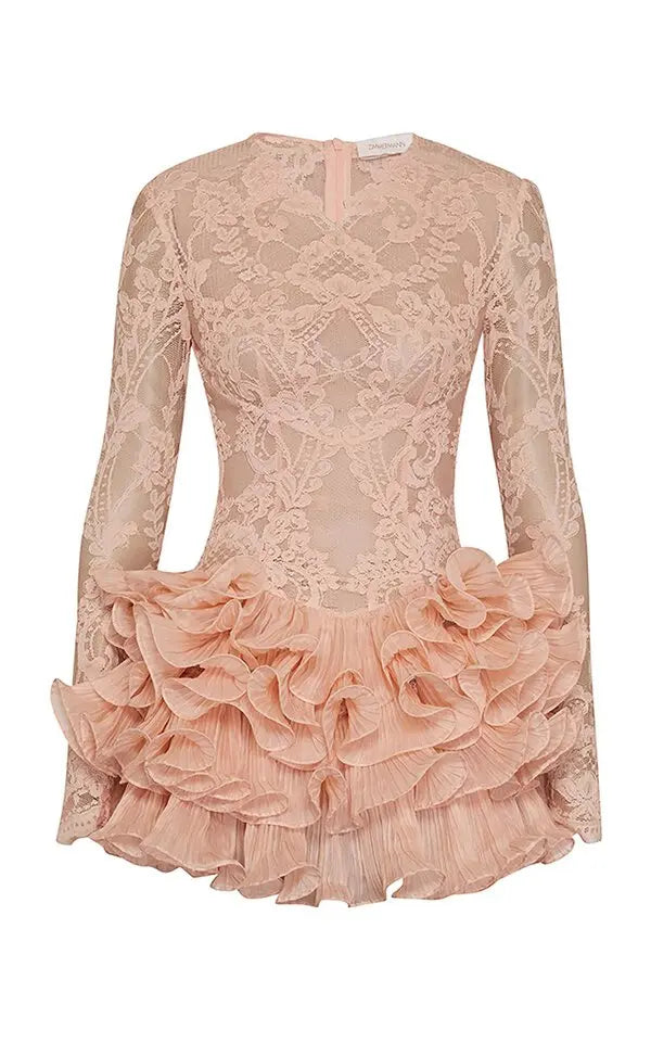 Clio Lace Frill Mini Dress - Hot fashionista