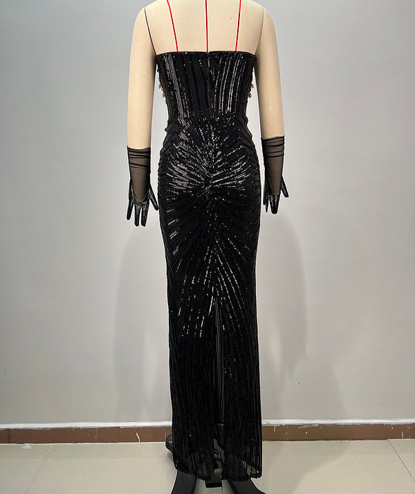 Clove Strapless Structured Sequin Maxi Dress - Hot fashionista