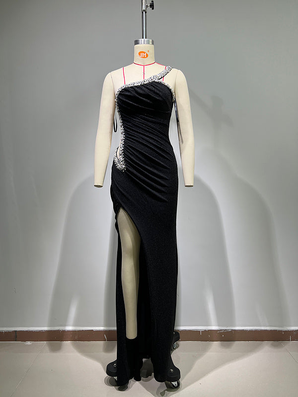 Cora Crystal One Shoulder Maxi Dress - Hot fashionista