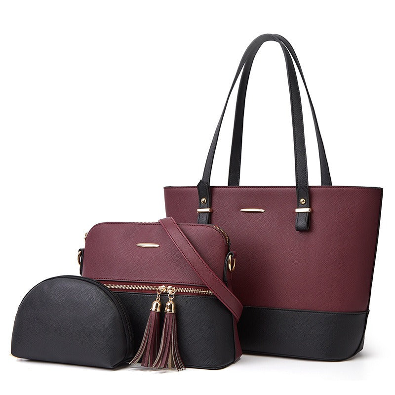 New Style Mother and Child Bag Atmosphere Three Piece Set One Shoulder Diagonal Straddle Handheld Women's Bag - Hot fashionista
