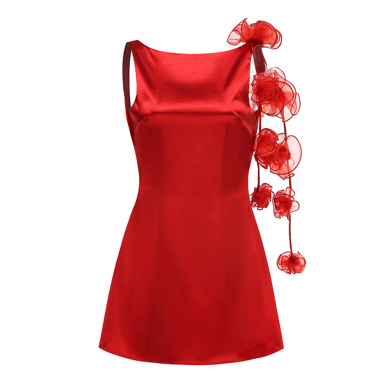 Danica Floral-Embellished Accent Drape Dress - Hot fashionista