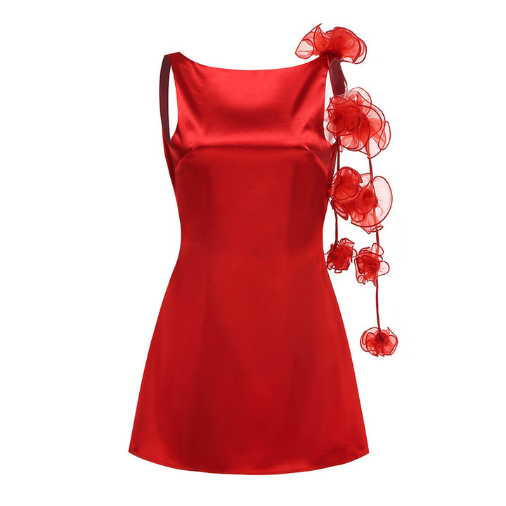 Danica Floral-Embellished Accent Drape Dress - Hot fashionista