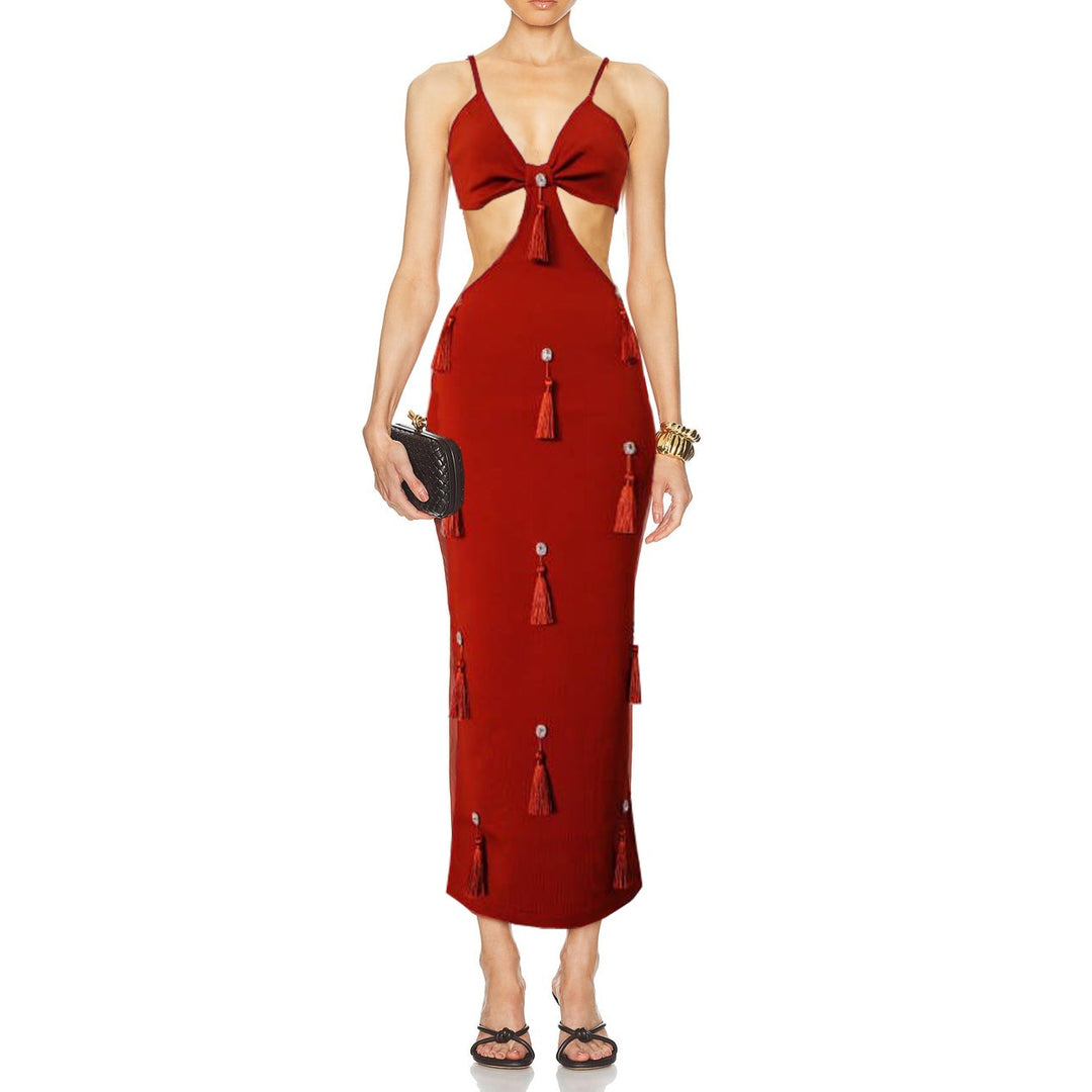 Eira Deep V-Neck Cutout Maxi Dress - Hot fashionista