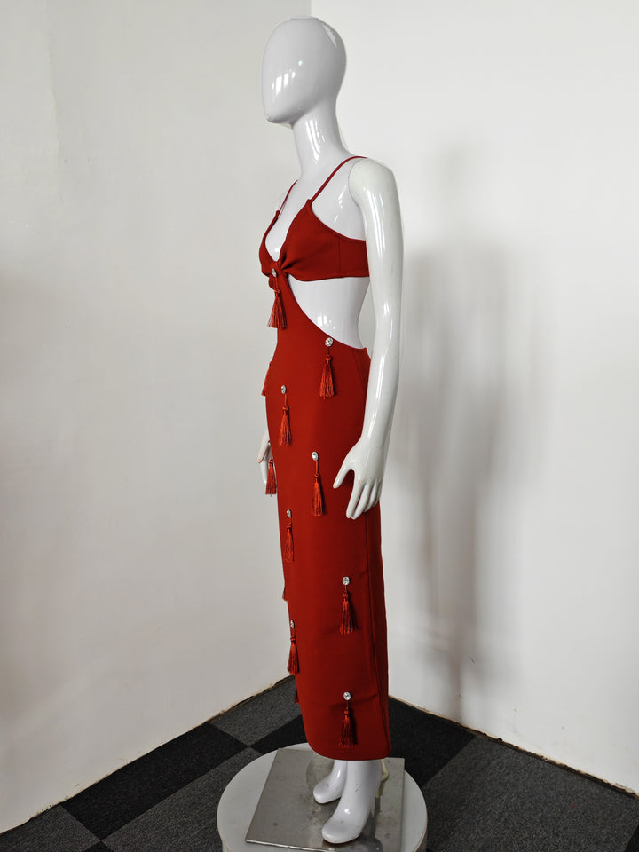 Eira Deep V-Neck Cutout Maxi Dress - Hot fashionista