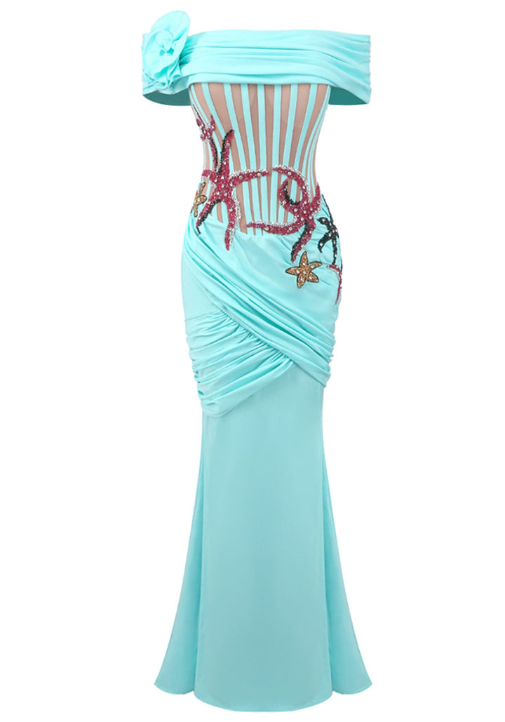 Elspeth Off Shoulder Starfish Maxi Dress - Hot fashionista