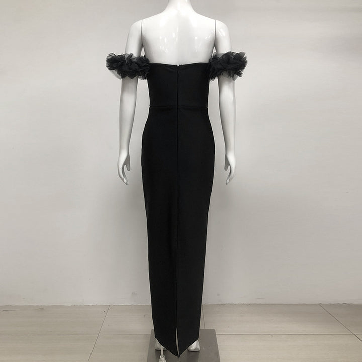 Evangeline Ruffle Crystal Maxi Dress - Hot fashionista