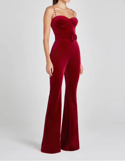 Everlyn Velvet Luxe Wide-Leg Jumpsuit - Hot fashionista
