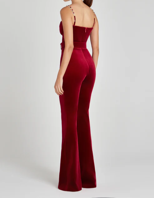 Everlyn Velvet Luxe Wide-Leg Jumpsuit - Hot fashionista