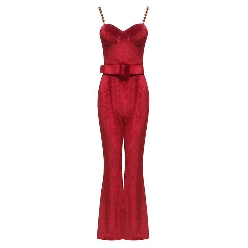 Everlyn Velvet Luxe Wide-Leg Jumpsuit - Hot fashionista