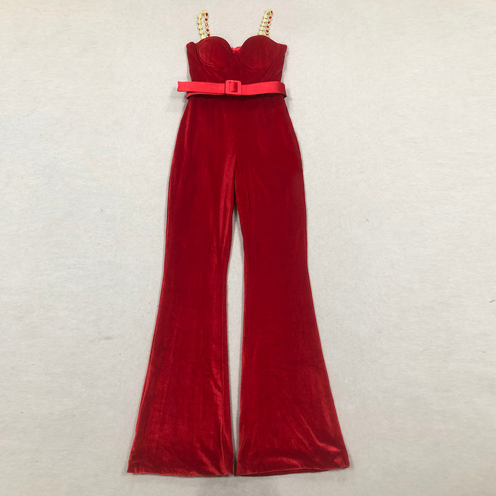 Everlyn Velvet Luxe Wide-Leg Jumpsuit - Hot fashionista