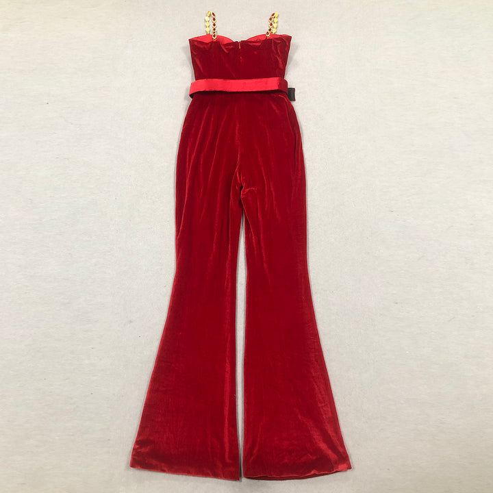 Everlyn Velvet Luxe Wide-Leg Jumpsuit - Hot fashionista
