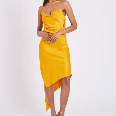 Hot Fashionista Felicity Asymmetric Hem Midi Dress